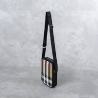 Tas BURBERRY CHECK CAMEL SS24 BLACK SLING BAG 100% ORIGINAL 16X5X22CM