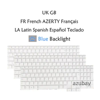 UK LA Spanish French Laptop Keyboard For Lenovo Legion 5 Pro-16ACH6 / Pro-16ACH6H / Pro-16ITH6 / Pro-16ITH6H Blue Backlit, White