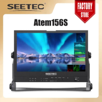 SEETEC 15.6 Inch Live Streaming Broadcast Director Monitor ATEM156S Quad Split Display 4 3G-SDI HDMI Input Output for ATEM Mini
