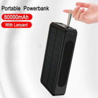 Solar Power Bank 80000mAh Portable Wireless Charger External Battery Powerbank Charger 60000mAh For iPhone Xiaomi Samsung Huawei