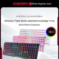 Cherry Mx3.0s Wireless The Third Mock Examination Mechanical Keyboard Wired Bluetooth Electronic Game Keyboard Black Red Axis