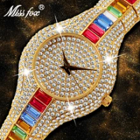 Mix Baguette Diamond Women Watches Luxury Ladies Gold Watch Shockproof Waterproof Small Womens Watch For Female Clock