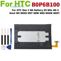 B0P6B100 Battery For HTC One 2 M8 Battery E8 M8x M8 X One2 W8 M8SD M8T M8W M8D M8SW M8ST Battery BOP6B100 2600mAh + Free Tools