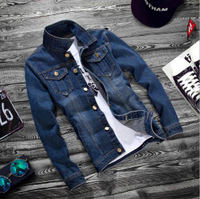 IIO · SIM lelaki fesyen r slim denim jaket jeans coat blue outwear4/10