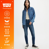 Levis 女款 721高腰緊身窄管牛仔長褲 / 精工深藍染水洗 / 彈性布料