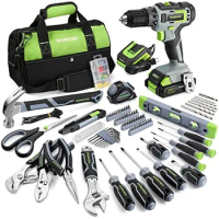 WORKPRO Cordless Drill Combo Kit, 157PCS Power Tool Set with 20V Cordless Lithium-ion Power Drill Driver, Cordless Drill Set