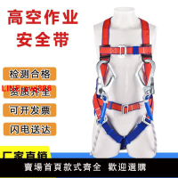 {台灣公司 可開發票}國標五點式安全帶加厚歐式高空全身防墜保險帶戶外工地施工安全繩