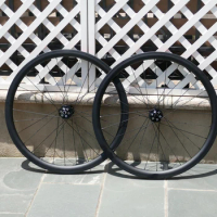 Ultra Light Wheel 38mm Full Carbon Road Cyclocross Bike Clincher Wheelset Disc Brake Quick Release Front QR / Rear QR 135mm