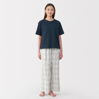【MUJI 無印良品】女二重紗織短袖家居睡衣(共4色)