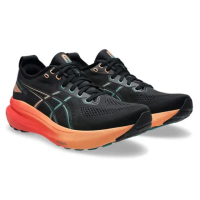 【asics 亞瑟士】慢跑鞋 男鞋 運動鞋 緩震 寬楦 GEL-KAYANO 31 2E 黑橘紅 1011B869-004