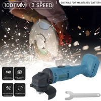 100mm Brushless Angle Grinder 8000 rpm Polishing Cutting Machine Cordless Electric Grinder Power Tool for Makita 18V Battery