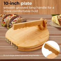 Wooden Tortilla Press 10 Inches Wood Tortilla Press Maker, With Rolling Pin &amp; 50 Pcs Parchment Paper, For Homemade