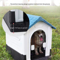 Outdoor Folding Kennel Small and Medium-sized Dog Pet Kennel Dog Cage Rainproof Plastic Outdoor Sturdy Dog House