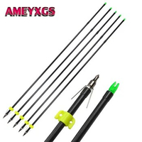 6/12Pcs 31" Archery BowFishing Arrows Hunting Points Tips Arrowheads Safety Slides Outdoor Shooting Hunting Fishing Accessories