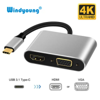 USB C to HDMI 4K VGA 1080P Type C to HDMI VGA Type C Cable Thunderbolt 3 for Laptop Macbook Pro Google Chromebook Pixel Samsung