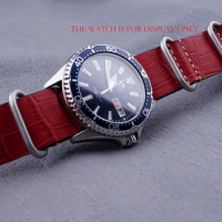 For ORIENT Watch 22mm Red Women Men Fashion Genuine Leather Belt With Pin Buckle Comes with installation tool