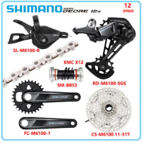 SHIMANO DEORE 12V M6100 Groupset 1X12 Speed Kits Shifter M6100 Rear Derailleurs FC-M6100 Crankset KMC X12 Chain MTB Bike Parts