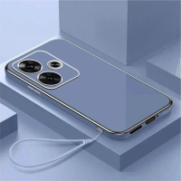 Casing Silikon Premium TPU dengan Desain Mewah untuk Xiaomi POCO F6 X6 Pro 5G - Gratis Gantungan Tal