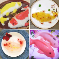 White Creative Sugarcraft Carp Shape Easy Demold PP Material Pudding DIY Jelly Mould Fish Mold Baking Tool