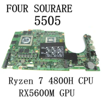 For DELL G5 SE 5505 Laptop Motherboard with Ryzen 7 4800H CPU 6GB RX5600M GPU CN-0JT83K 0JT83K JT83K Mainboard