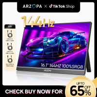 ARZOPA 16.1'' 100% sRGB 144Hz&60Hz Portable Gaming Monitor 1080P FHD Kickstand Portable Monitor Exte