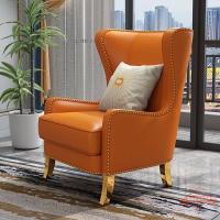 異形沙發老虎椅輕奢客廳單人黃色陽臺高背椅美式躺椅設計師沙發椅
