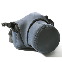 (中號灰黑兩用)彈性輕便相機包輕單微單眼相機內膽包003-1M(立體剪裁,潛水布材質)保護袋相機袋
