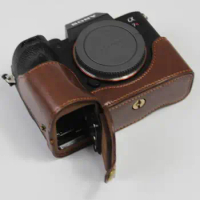 PU Leather Camera Case Half Bag Cover For Sony A7R4 A7RIV A7Rm4 A7R IV With Battery Opening