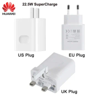 HUAWEI EU UK 5V4.5A Super Charger 5A USB Type C Cable 22.5W Wall Travel Adapter For HUAWEI Mate30 Mate20X Mate10 9 P30 P20 Pro