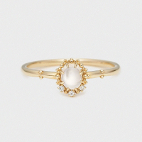 【agete】NOJESS 10K月光石鑽石戒指
