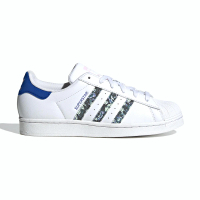 【adidas 愛迪達】Superstar W 女鞋 白藍色 皮革 貝殼頭 鋸齒三線 休閒鞋 IE9638