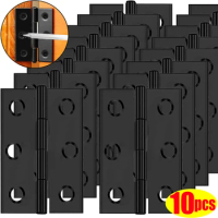 1/10pcs Stainless Steel Hinges Door Connector Drawer Cupboard Wooden Box Hinges 6 Mounting Holes for Furniture Bookcase Window