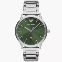 【EMPORIO ARMANI】亞曼尼 城市簡約手錶-松葉綠/43mm 畢業禮物(AR11575)