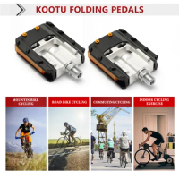 KOOTU Bicycle Foldable Pedals Anti-Skid Universal Aluminium Pedals 9/16 Foldable Pedal for Mountain Bike Folding Bike Road Bike