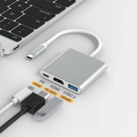For Laptop USB C HUB Type-C to HDMI Adapter 4K30Hz PD100W SD TF Dock USB-C 3.1 Splitter USB 3.0 HUB for MacBook iPad Pro Huawei