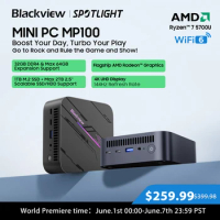 World Premiere Blackview MP100 Mini PC AMD R7 5700U 8-Core 16-thread Mini PC 16GB /32GB DDR4 512GB/1TB SSD Mini Computer PC