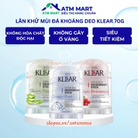 【Deal hot]】 【Không hiệu quả hoàn tiền】 Lăn Nách Đá Khoáng DEO KLEAR 70g Thái Lan Ngăn Mùi Không Ố Và