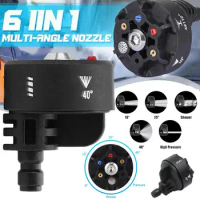 Versatile 6-in-1 Pressure Washer Nozzle Adjustable With Connect Gun 3000 Adapter Car Quick Hoses PSI Wash Nozzle 1/4'' O1S2