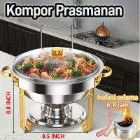 Chafing Dish Prasmanan Bulat Tempat lauk prasmanan Untuk Hotel Restoran dan Acara Keluarga Stainless