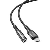 ACEFAST  C1-07 USB-C to 3.5mm 鋁合金編織耳機轉接線 - 黑