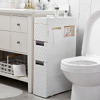 浴室夾縫櫃 18CM衛生間夾縫置物架塑料落地式多層廁所縫隙架浴室馬桶邊收納櫃『XY12675』