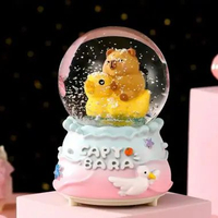 Kotak Musik Snowball Cinnamoroll Kapibara Kuromi Melody Snowglobe Kado Ultah Anak Hadiah Birthday Gi