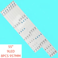 8pcs/set 9lamp New LED Backlight Strip for TCL 55" TV 55UD6206X1 55UD6216 55UD6206 55UD6236 55HR330M05A8 4C-LB5505-HR21J