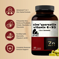 Quercetin 1000mg+Zinc 50mg+Vitamin C 250mg+Vitamin D3 5000IU - Immune Health Support 60 capsules