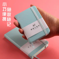 A7 Mini Notebook Portable Diary Notebook with Elastic Strap Record Pocket Notepad Memo Diary Planner Agenda Organizer Diary 2024