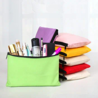 3/5 Pcs/Lot Student School Zipper Canvas Storage Pouches Multi Colors DIY Plain Craft Cosmetic Cotton Pencil Bags 20x12cm