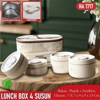 Rantang Polos Berwarna Lunch Box Susun Kotak Makan Tepak Set Camping Piknik Lucu Elegan Tempat Bekal