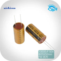 2pcs Original Japanese Nichicon FW gold 10000uF 50V10000UF audio filter electrolytic capacitor HiFi fever
