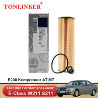 TONLINKER Oil Filter A2711800109 For Mercedes Benz E Class W211 S211 2002-2009 E200 Kompressor 1.8L A2711840225 Car Accessories