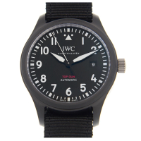 【IWC 萬國錶】飛行員黑色陶瓷機械帆布款x黑x41mm(IW326901)